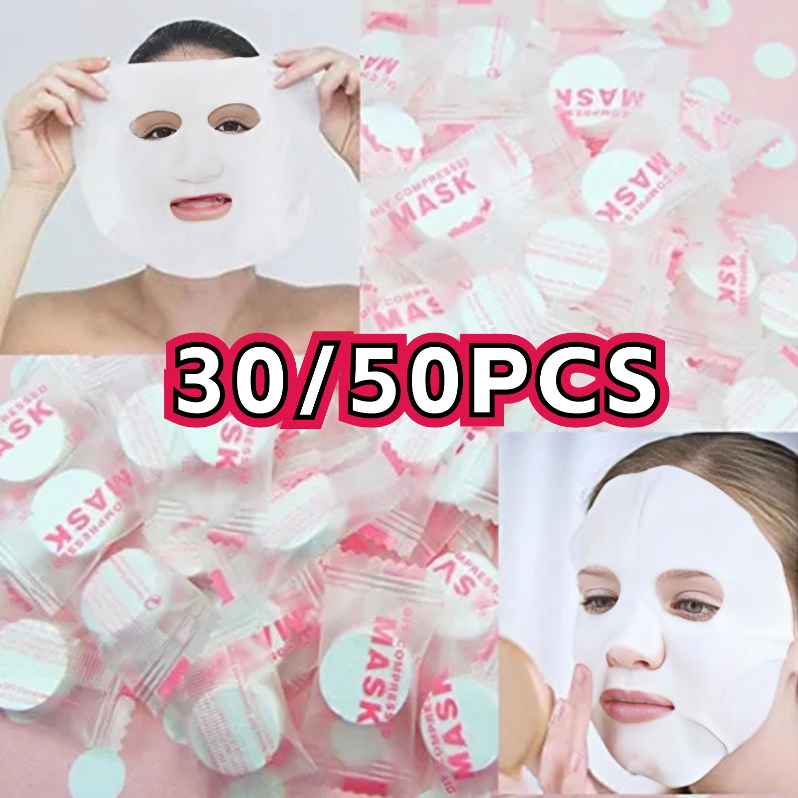 Skincare Qv - 30/50 adet tek kullanımlık sıkıştırılmış yüz