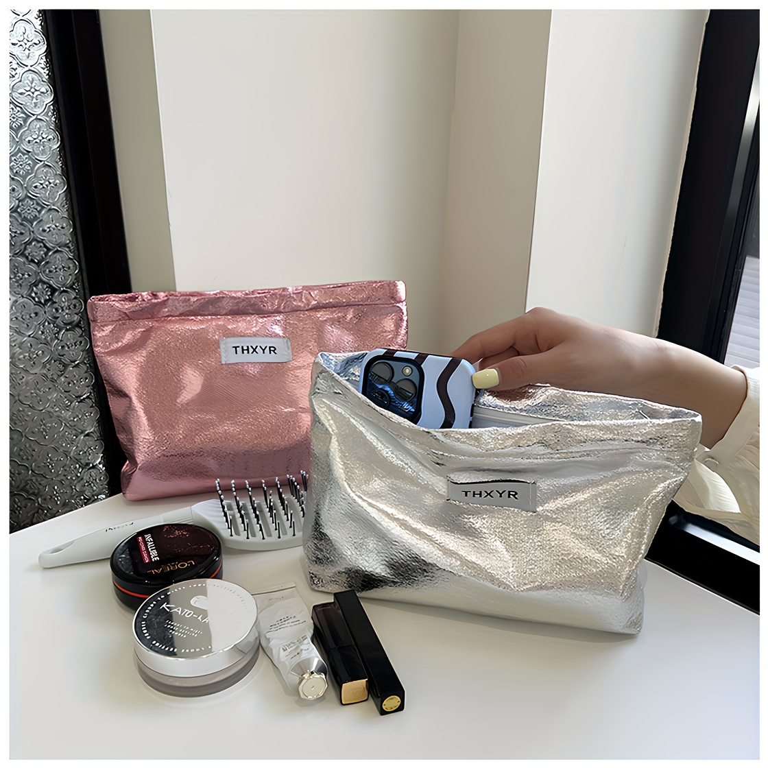 Skincare D'Alba - Büyük Kapasiteli Makyaj Çantası, Trendy Niş